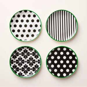 Kate Spade ♠️ X Target 🎯 Set of 4 Black and White Patterned Salad Plates